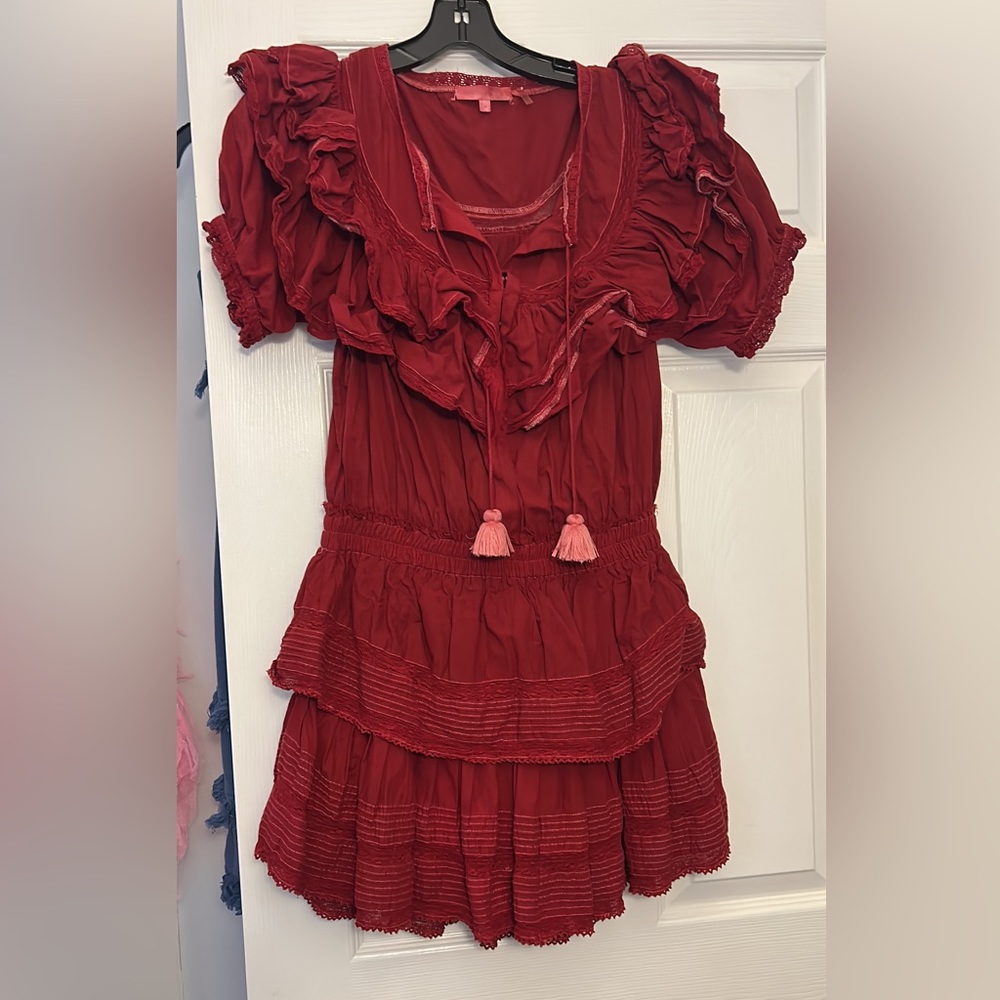 LSF Liv dress (dyed red by me) size medium